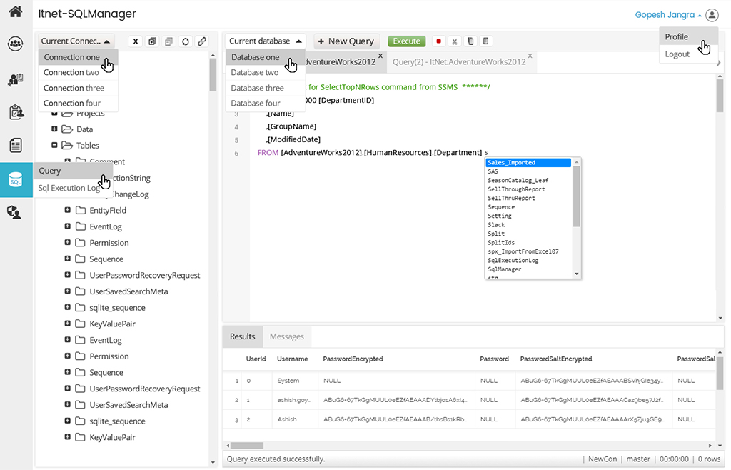 SQL Management Tool