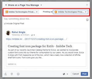 Sharing post to a Facebook page